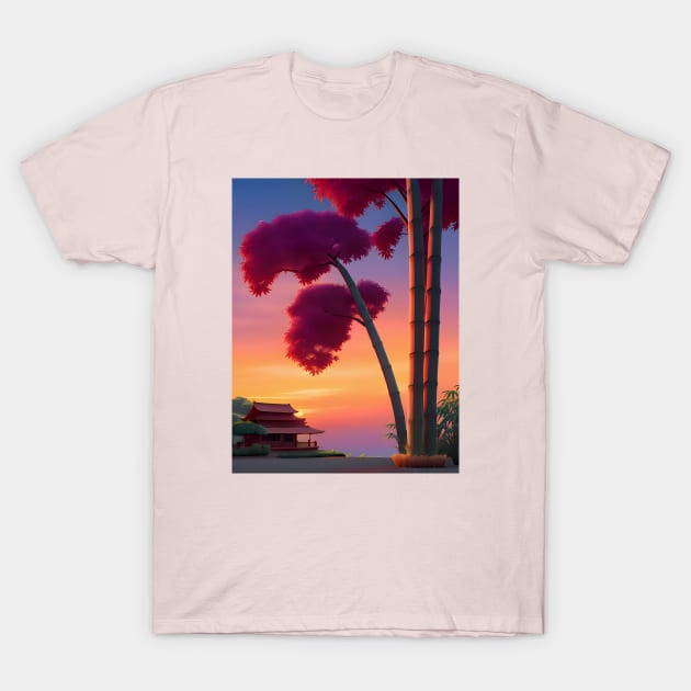 Bamboo trees design T-Shirt by Choulous79